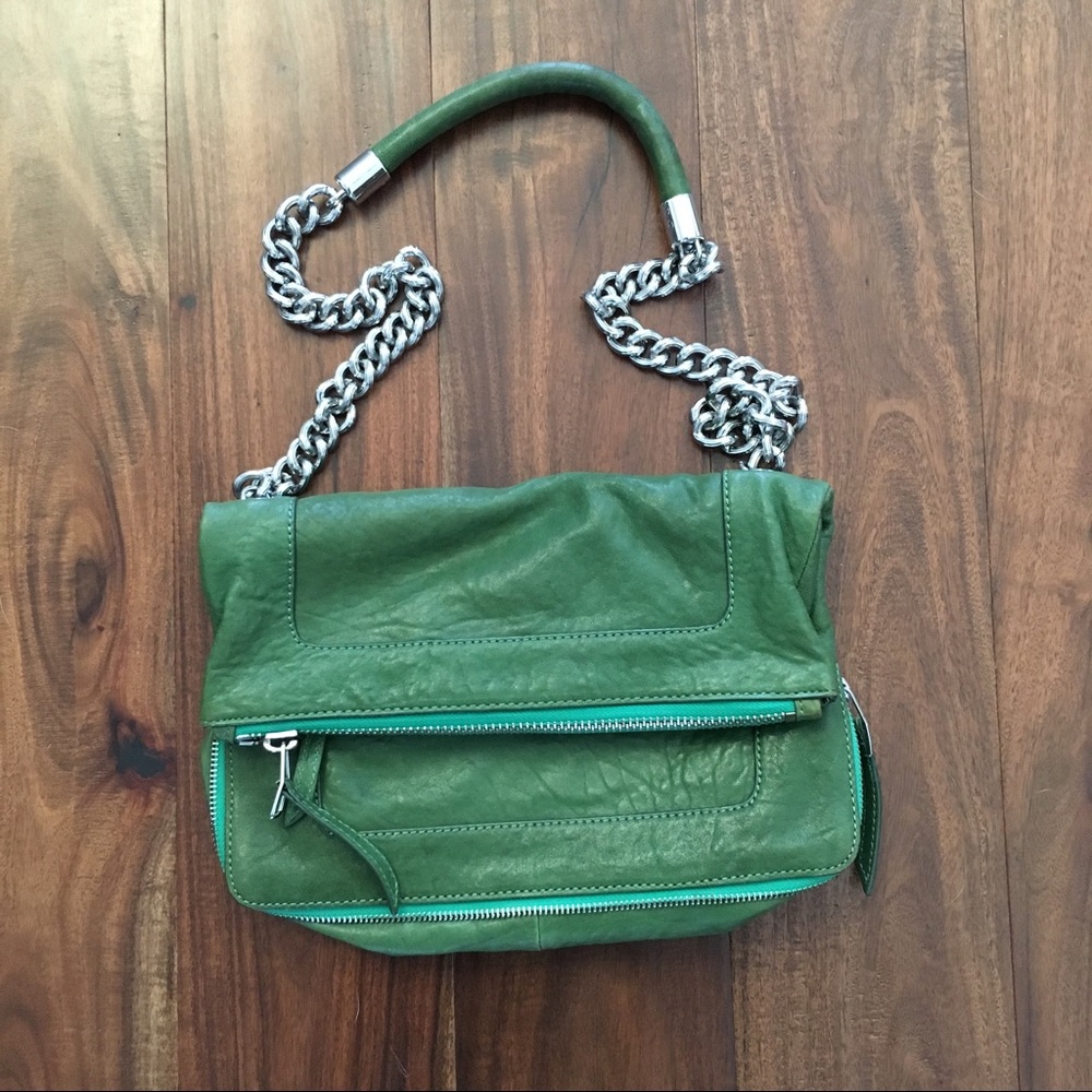Olivia Harris Fold-Over Chain-Strap Bag